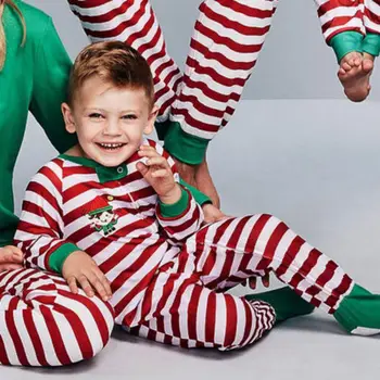 Modes Ģimenes Ziemassvētku Pidžamas Komplekti Sleepwear Vīriešiem Naktsveļu Ziemassvētku Bērnu Blothes Jauno Gadu Saskaņojot Tērpiem Priecīgus Ziemassvētkus