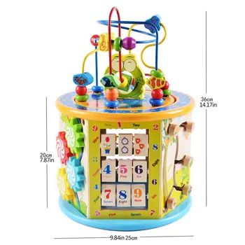 Montessori Pirmsskolas Mācību Educationa Rotaļlietas Multi-Function Sešu Sided Lielas Apaļas Lodītes Dārgumu Kaste Puzzle Fāzēm Matemātikas Rotaļlietas