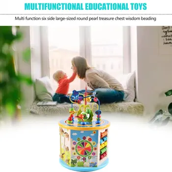 Montessori Pirmsskolas Mācību Educationa Rotaļlietas Multi-Function Sešu Sided Lielas Apaļas Lodītes Dārgumu Kaste Puzzle Fāzēm Matemātikas Rotaļlietas