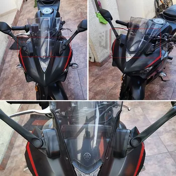 Motociklu Black CNC Atpakaļskata Spoguļi Bāzi, Paaugstinot Pagarināšanu Turētājs Stiprinājums YAMAHA YZF R3 R25 2016 2017 Piederumi