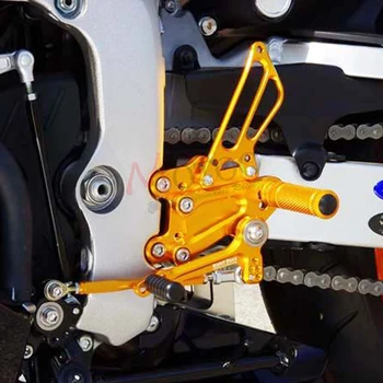 Motoo - Pilna CNC Alumīnija Motociklu Regulējams Rearsets Aizmugures Komplekti Kāju Tapiņas KAWASAKI ZX10R ZX-10R 2006. - 2010. gadam