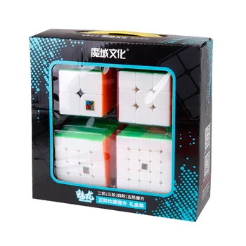 Moyu Meilong 2x2 3x3 4x4 5x5 Konkurences Magic Cube Komplekts 4gab Cubing Klasē Ātrumu Stickerless Klucīši Puzles, Rotaļlietas Bērniem