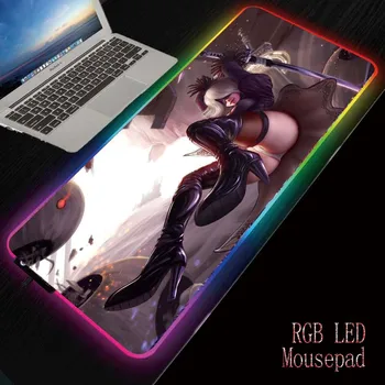 MRG RGB Anime Nier Automāti Meitene RGB Spēļu Lielu peles paliktnis LED Apgaismojums, USB Tastatūras Krāsains Galda Pad PC Klēpjdators, Desktop