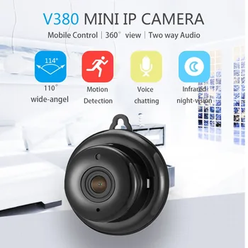 Mājas V380 2.1 mm Objektīvs, 1080P Bezvadu Mini WIFI Nakts Redzamības Smart IP Kameras Auto Onvif Uzraudzīt Bērnu Uzraudzīt Uzraudzības