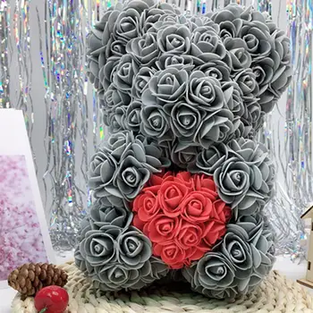 Mākslīgie Ziedi, Roze, Lācis Multicolor Plastmasas Putu Rožu LED Lācis Ziemassvētku Valentīna Diena Dāvanu Dzimšanas dienā Apdare