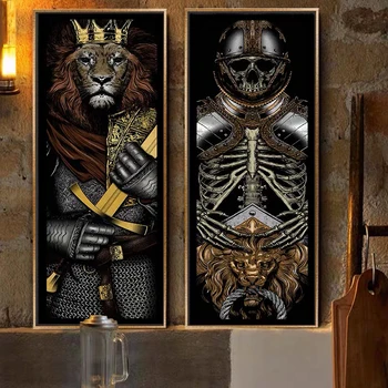 Mūsdienu Anotācija Četras Dark Knight Mākslas Plakāti un Izdrukas Audekls Gleznas, Sienas, Mākslas Attēlus Dzīvojamās Istabas Dekors (Bez Rāmja)