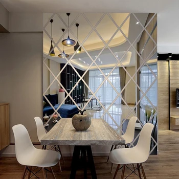 Mūsdienu Modes DIY 3D Uzlīmes Spoguļa Uzlīme Mājas Dzīvojamā Telpu Dekorēšana Sakausējums, Akrils Spogulis Luksusa