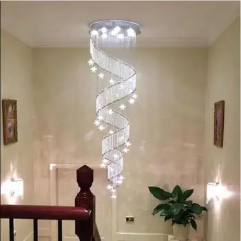 Mūsdienu Spirālveida K9 Crystal LED Griestu lampas Lielas Kāpnes Iekštelpu GU10LED Ilgi, Kāpņu Griestu lampas, gaismas Ķermeņi,