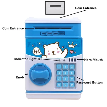 Naudas Glabāšanas Panda Elektronisko Cūciņa Bankas BANKOMĀTOS Paroli Naudas Kaste Naudas Monētas Saglabāšana Lodziņā Bankas seifu Automātiskā Depozīta Dāvanu
