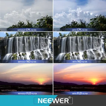 Neewer Profesionālās UV, CPL FLD Objektīva Filtrs+ND Neitrāla Blīvuma Filtru(ND2/ND4/ND8) Sony Nikon Canon Pentax Kamerām