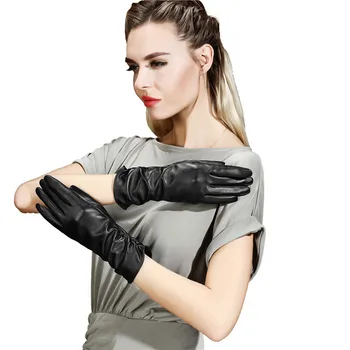 Nekustamā ādas cimdi 28 CM rokas sedz braukšanas modeli, liecina, sieviešu cimdi plus samta tālruni, touch-screen mitten