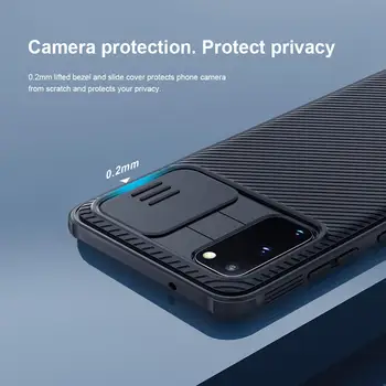 NILLKIN Samsung Galaxy S20 5G gadījumā CamShield Gadījumā Pabīdiet vāciņu kameras aizsardzībai Atpakaļ uz lietu par SM S20 5G gadījumā