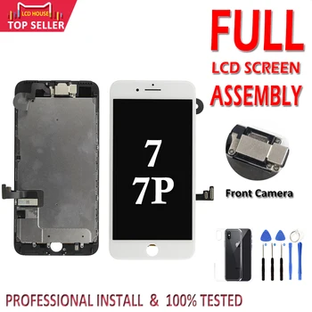 No. 1 Pilns Komplekts, Ekrāns iPhone 7 7P LCD skārienekrānu, Montāža Nomaiņa Pilnīgu LCD Displejs Priekš iPhone Plus 7+ Priekšējā Kamera
