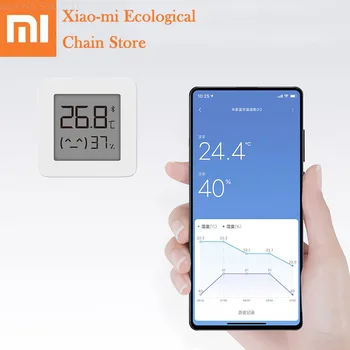 Noliktavā Xiaomi Mijia Bluetooth Termometru, 2 Bezvadu Smart Electric Digitālo Termometru, Higrometru, Mitruma Sensors Mijia APP