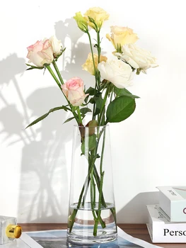 Nordic light luksusa T-vienkāršas formas stikla vāze pārredzamu hidroponiskas dzīvojamā istabā ziedu sākuma apdare ziedu pudeles dekors