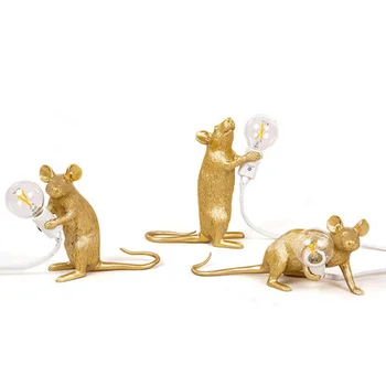 Nordic Style Dzīvnieku Žurkas, Peles, Galda Lampas Modernās Bēniņi Rūpnieciskā Dizaina Sveķu LED Galda Gaismu viesistabā, Bērnu Istabā, Guļamistabā