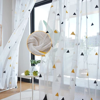 Nordic Style Izšūtu Tilla Aizkari Bērnu Guļamistabām Logu Ārstēšanu Mūsdienu Milzīgais par viesistaba Gatavo Aizkaru