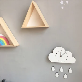 Nordic style koka karikatūra mākonis zilonis lāse-veida pulkstenis, bērnu rotaļu istaba gudrs sienas pulkstenis mājas rotājumi