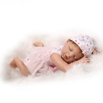 NPK 55CM silikona vinila nekustamā soft touch atdzimis bērnu spilgti jaundzimušais guļ saldā baby bērnu Ziemassvētku Dāvanu