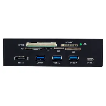 Nworld STW 5.25 collu DATORU, Datora Priekšējā paneļa All-in-1 Daudzfunkciju karšu lasītājs 3ports USB3.0 USB 3.1, Atbalsta M2, MSO, SD, MS