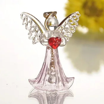 O. RoseLif rokām veidotas Stikla Eņģelis Vēja Sarkana Sirds Valentīna Dienas Dāvanas, Kāzu Dekorēšana Home Dāvanu Mājās, Dzimšanas dienas svinības Bērniem,
