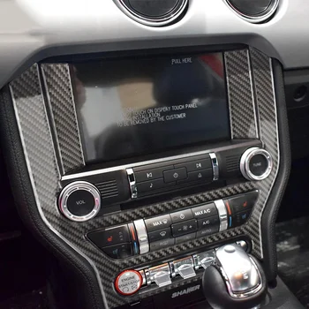 Oglekļa Šķiedras Auto salona Apdare Vāka Uzlīme Ford Mustang-2018 2019 Dash Konsoles Pārnesumu Pārslēgšanas Paneļa Apdare, Uzlīmes
