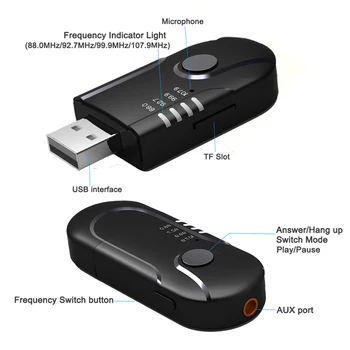 Oppselve Mini USB Auto MP4 Mūzikas Atskaņotājs, Bluetooth Uztvērējs FM Raidītājs iPhone 11 Pro Max Modulators Brīvroku Karšu Lasītājs