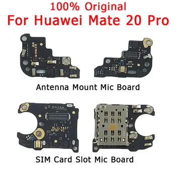 Oriģinālo SIM Kartes Turētāju Ligzda Valdes Huawei Mate 20 Pro Mikrofona Modulis Valdes Antenas Savienojumu Signālu Valdes Mic Flex Kabelis