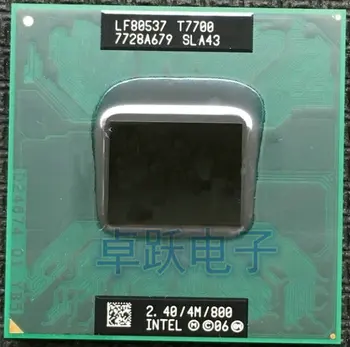 Oriģinālā intel CPU klēpjdatoru Core 2 Duo T7700 CPU 4M Socket 479 Cache/2.4 GHz/800/divkodolu Klēpjdatoru procesors atbalsta 965