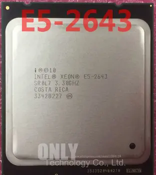 Oriģinālā Intel Xeon OEM versija cpu E5 2643 3.3 GHz Quad-Core 10M Kešatmiņu DDR3 1600 FCLGA2011 TPD 130W E5-2643