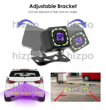 Ossuret Automašīnu Atpakaļskata Kamera visām automašīnām 12 LED Nakts Redzamības Atpakaļgaitas Auto Novietošanas Monitors CCD Ūdensizturīgs 170 Grādu HD Video