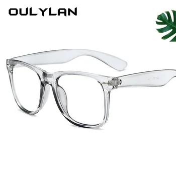 Oulylan Zilā Gaisma Pretbloķēšanas Brilles Vīriešiem Datoru Briļļu Retro Lielgabarīta Briļļu Rāmji Sievietēm, Optiskās Brilles