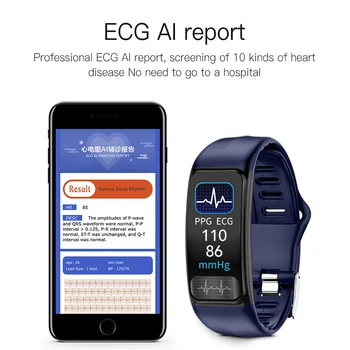 P12 EKG PPG smart aproce sirdsdarbību, skābekļa monitors, asinsspiediena smart jostas IP67 waterproof zvanu atgādinājumu sporta Grupa
