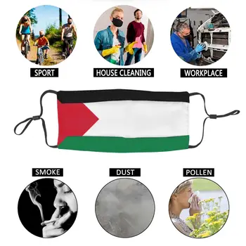Palestīnas Karogu, kas Nav Vienreizējās lietošanas Iespiesti Mutes, Sejas Maska Anti Vēja Aukstā Pierādījumu Cilpiņu Aizsardzības Vāciņu Respiratoru Pieaugušo