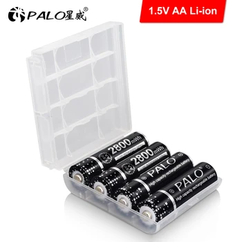 PALO Jaunu 1,5 V AA Litija jonu Uzlādējamas Baterijas 2800mWh AA 1,5 V litija Batteria Akumulatora Lādētājs Tālvadības Rotaļlieta Flashligh