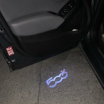 Par 500 X Grande Punto Automašīnu LED 3D Logo Ēnu Gaismas Laipni Gaismas, Fiat Logo Durvju Pieklājīgi Lāzera Garu Ēnu Lampas