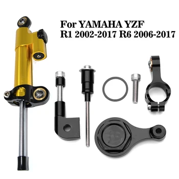 Par YAMAHA YZF R1 2002-2017 Motociklu Stabilizators Stūres, Izpūtēju Montāžas Kronšteins Atbalsta Komplekts Yamaha Yzf R6 R1 2006-2017