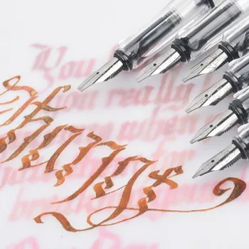 Paralēli Pildspalvu Gothic Angļu Kaligrāfijas Tintes Pildspalva Caurspīdīgs Pole Tibetas Pildspalvas Radošās Mākslas Fontu Plakanu Galvu