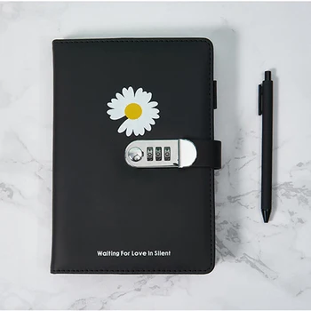 Paroles Notebook Lock Klades A5 PU Ādas Bloķēšanas Dienasgrāmata Ceļotājs Notepad Programmu Vēstnesis Plānotājs Skolas Kancelejas piederumi Dāvanas