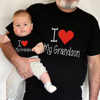 Pasaules Lielākajiem Vectēvam un Mazdēlam Black Atbilstošas Ģimenes Tērpiem Dāvanu Vectētiņš T Baby Romper Bērniem Tshirt
