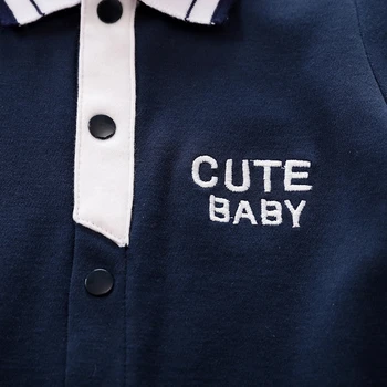 PatPat ir 2021. Jauno Pavasara un Rudens Puika Džentlmenis Stila Polo Apkakle Ilgtermiņa piedurknēm Jumpsuit par Baby Boy Mazuļa Apģērbs