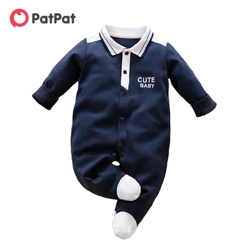 PatPat ir 2021. Jauno Pavasara un Rudens Puika Džentlmenis Stila Polo Apkakle Ilgtermiņa piedurknēm Jumpsuit par Baby Boy Mazuļa Apģērbs