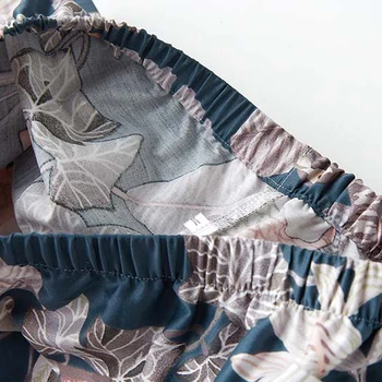 Pavasara Klasiskā Pidžamu ar garām Piedurknēm Loungewear Sieviešu Sleepwear Savukārt Apkakle Plānas Mājas Apģērbu 2 Tērpi Loungewear Sievietēm