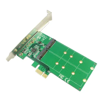 PCI express Dual M. 2 SATA SSD Karte PCIe 2x NGFF B + M Taustiņu Spēļu Adapteri PCI-e Zema Profila Kronšteins ASM1061