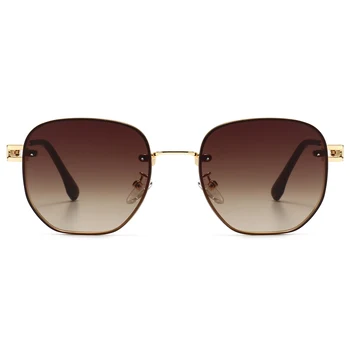 Peekaboo zelta laukumā saulesbrilles sieviešu retro slīpums lēcu brūns vīriešu saules brilles metāla vasaras stils ir 2021. uv400 dāvanu posteņiem