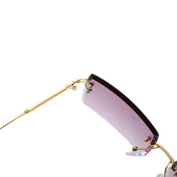 Peekaboo zelta taisnstūra formas saulesbrilles bez apmales sievietēm zelta bezrāmju metāla, saules brilles vīriešiem laukuma brūns vasarā uv400 vairumtirdzniecība