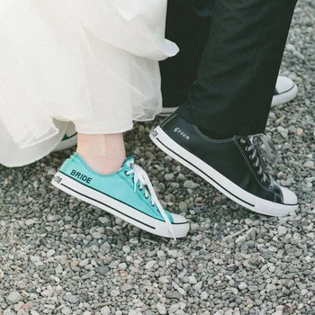 Personalizētu kanvu kurpes dāvanu Kāzu foto aksesuārus, Līgavainis, Līgava, lai bachelorette puses Līgavas, Groomsman dāvanas viesiem