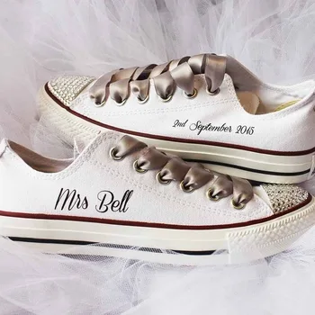 Personalizētu kanvu kurpes dāvanu Kāzu foto aksesuārus, Līgavainis, Līgava, lai bachelorette puses Līgavas, Groomsman dāvanas viesiem