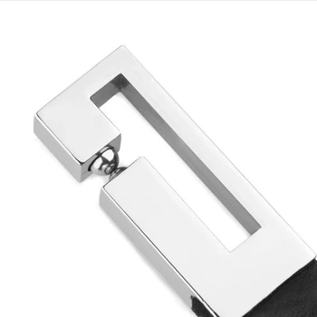 Personalizētu Ādas 2 Gredzenu Keychain Pasūtījuma Logo Ādas Vīriešu Vienkāršu Atslēgu ķēdes Turētājs Keyfob Burtiem Keyring Vīriešu Aksesuāri