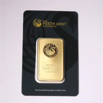 Perth Mint 1 Oz Troy 99.99% Tīra Zelta Pārklājumu Reprodukcija Suvenīru Austrālija Augsts Atbrīvojumu Simbolisku Zelta stieni bezmaksas piegāde